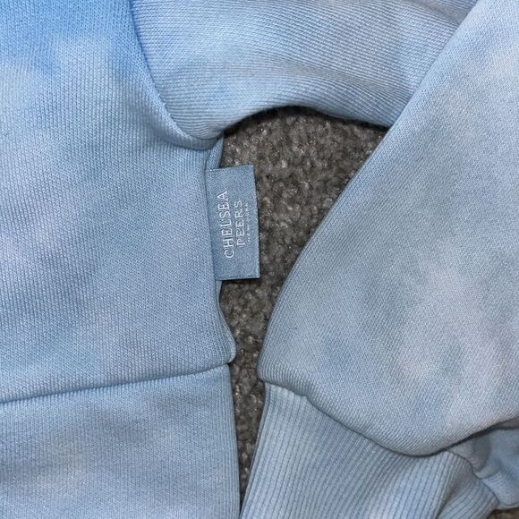 New 🔥import Chelsea Peers crop top hooded hoodie sweatshirt NWT Blue & Pink 🙏 - Picture 4 of 6